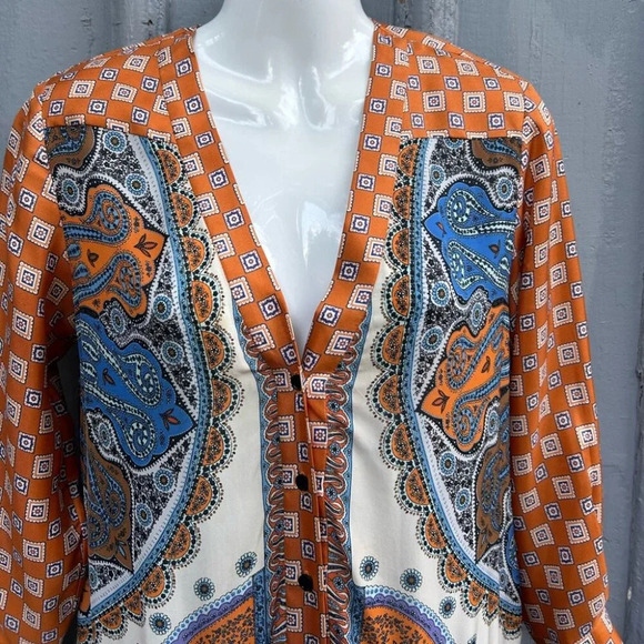 Sandro Paris Paisley Scarf Dress, size 34 - Picture 5 of 12